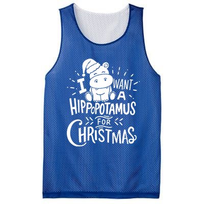 I Want A Hippopotamus For Christmas Xmas Hippo Gift Mesh Reversible Basketball Jersey Tank