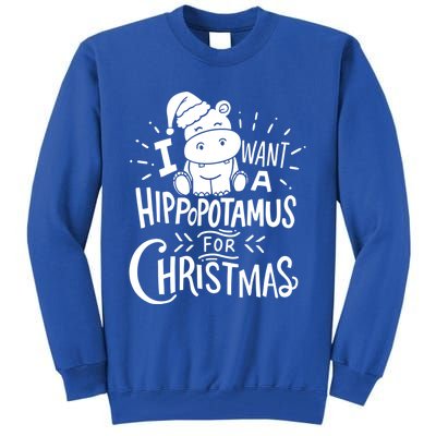 I Want A Hippopotamus For Christmas Xmas Hippo Gift Tall Sweatshirt