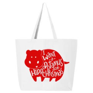 I Want A Hippopotamus For Christmas Xmas Hippo For Gift 25L Jumbo Tote