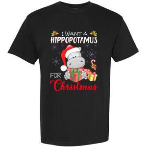 I Want A Hippopotamus For Christmas Cute Hippo  Garment-Dyed Heavyweight T-Shirt