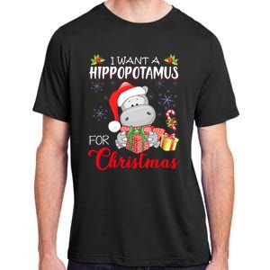 I Want A Hippopotamus For Christmas Cute Hippo  Adult ChromaSoft Performance T-Shirt