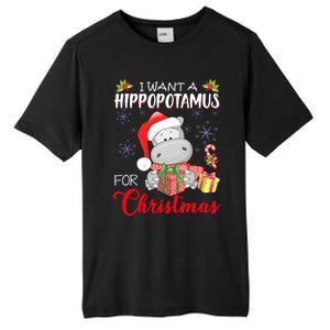 I Want A Hippopotamus For Christmas Cute Hippo  Tall Fusion ChromaSoft Performance T-Shirt