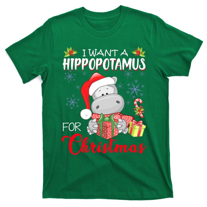 I Want A Hippopotamus For Christmas Cute Hippo  T-Shirt