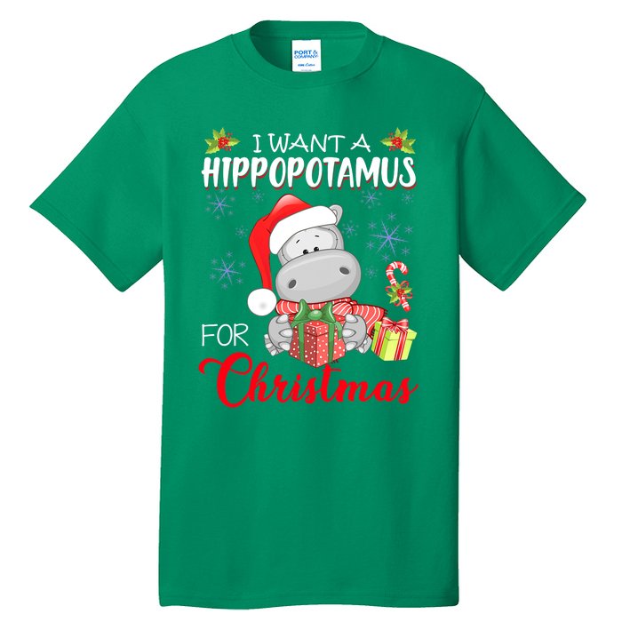 I Want A Hippopotamus For Christmas Cute Hippo  Tall T-Shirt