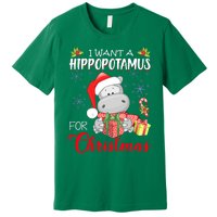 I Want A Hippopotamus For Christmas Cute Hippo  Premium T-Shirt