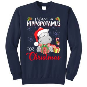 I Want A Hippopotamus For Christmas Cute Hippo  Tall Sweatshirt