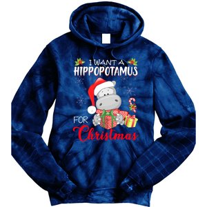 I Want A Hippopotamus For Christmas Cute Hippo  Tie Dye Hoodie