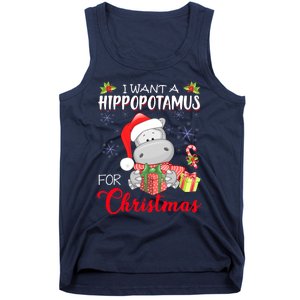 I Want A Hippopotamus For Christmas Cute Hippo  Tank Top