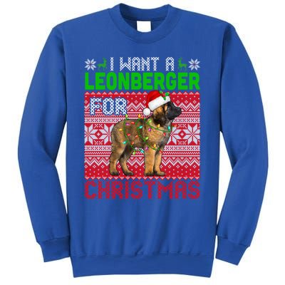 I Want A Leonberger For Christmas Santa Dog Lover Owner Gift Sweatshirt