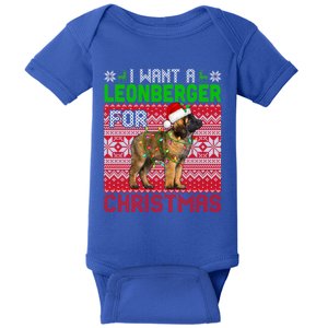 I Want A Leonberger For Christmas Santa Dog Lover Owner Gift Baby Bodysuit