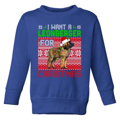 I Want A Leonberger For Christmas Santa Dog Lover Owner Gift Toddler Sweatshirt