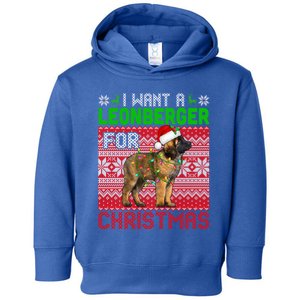 I Want A Leonberger For Christmas Santa Dog Lover Owner Gift Toddler Hoodie