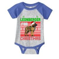 I Want A Leonberger For Christmas Santa Dog Lover Owner Gift Infant Baby Jersey Bodysuit