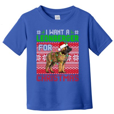 I Want A Leonberger For Christmas Santa Dog Lover Owner Gift Toddler T-Shirt