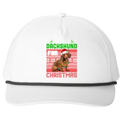 I Want A Dachshund For Christmas Santa Dog Lover Owner Funny Gift Snapback Five-Panel Rope Hat