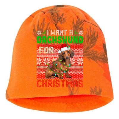 I Want A Dachshund For Christmas Santa Dog Lover Owner Funny Gift Kati - Camo Knit Beanie