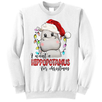 I Want A Hippopotamus For Christmas Xmas Hippo Lover Sweatshirt