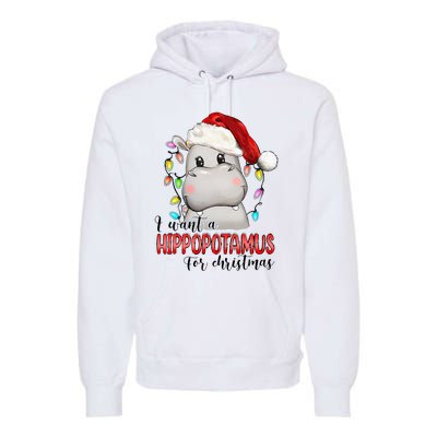 I Want A Hippopotamus For Christmas Xmas Hippo Lover Premium Hoodie