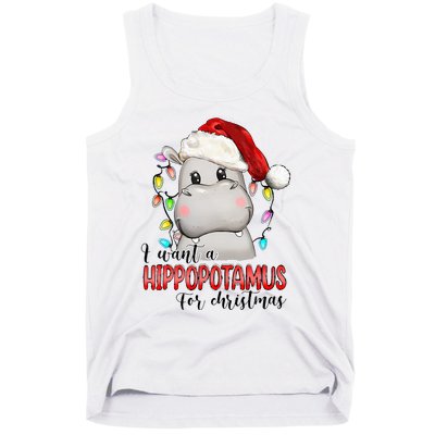 I Want A Hippopotamus For Christmas Xmas Hippo Lover Tank Top