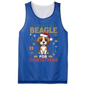 I Want A Beagle For Christmas Cute Dog Lover Family Pajama Gift Mesh Reversible Basketball Jersey Tank