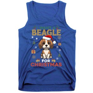 I Want A Beagle For Christmas Cute Dog Lover Family Pajama Gift Tank Top