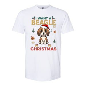 I Want A Beagle For Christmas Cute Dog Lover Family Pajama Gift Softstyle CVC T-Shirt