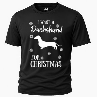 I Want A Dachshund For Christmas Weenie Dog Gift Performance Shirt