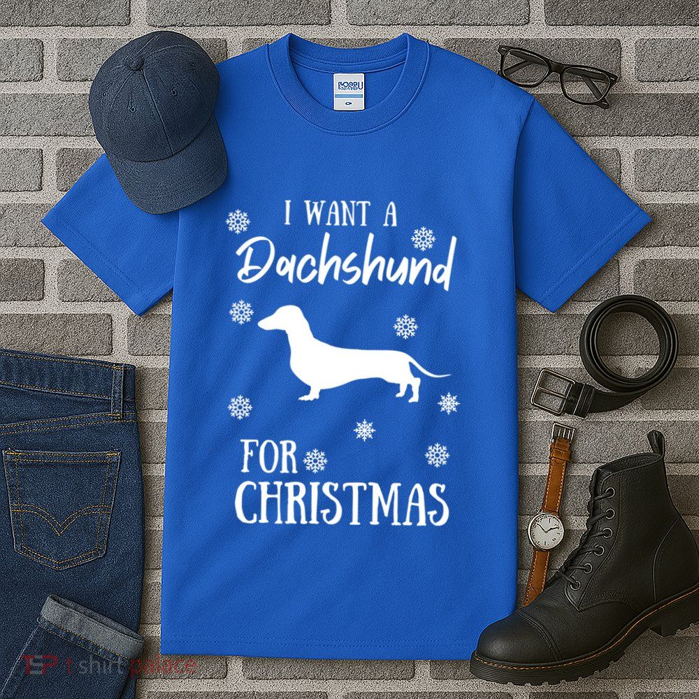 I Want A Dachshund For Christmas Weenie Dog Gift Tall T-Shirt