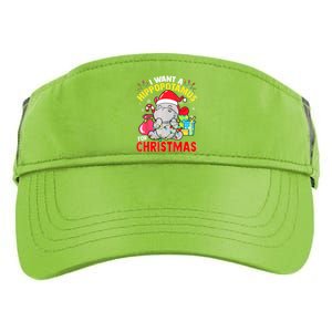 I Want A Hippopotamus For Christmas Hippo Christmas Pajamas Gift Adult Drive Performance Visor