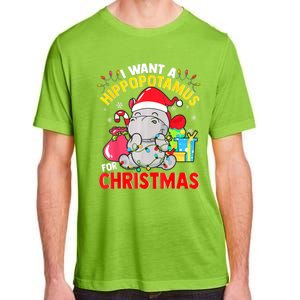 I Want A Hippopotamus For Christmas Hippo Christmas Pajamas Gift Adult ChromaSoft Performance T-Shirt