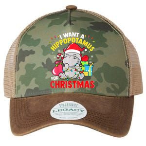 I Want A Hippopotamus For Christmas Hippo Christmas Pajamas Gift Legacy Tie Dye Trucker Hat