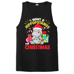 I Want A Hippopotamus For Christmas Hippo Christmas Pajamas Gift PosiCharge Competitor Tank