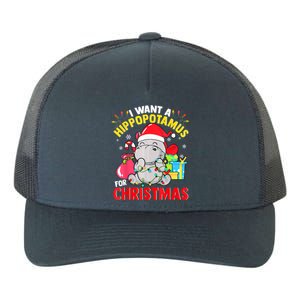 I Want A Hippopotamus For Christmas Hippo Christmas Pajamas Gift Yupoong Adult 5-Panel Trucker Hat