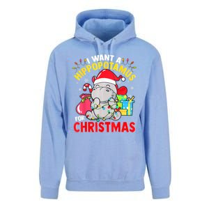 I Want A Hippopotamus For Christmas Hippo Christmas Pajamas Gift Unisex Surf Hoodie