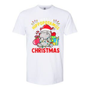 I Want A Hippopotamus For Christmas Hippo Christmas Pajamas Gift Softstyle CVC T-Shirt