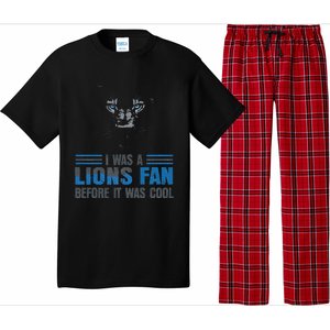 I Was A Lions Fan Before It Was Cool Fan Lions Blue Eyes Us Pajama Set