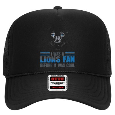 I Was A Lions Fan Before It Was Cool Fan Lions Blue Eyes Us Hat