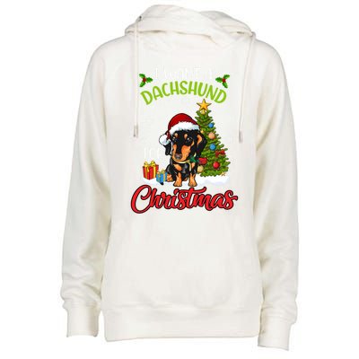 I Want A Dachshund For Christmas Xmas Hippo Gift Womens Funnel Neck Pullover Hood