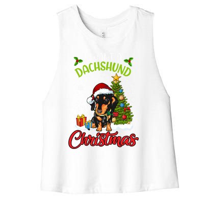 I Want A Dachshund For Christmas Xmas Hippo Gift Women's Racerback Cropped Tank