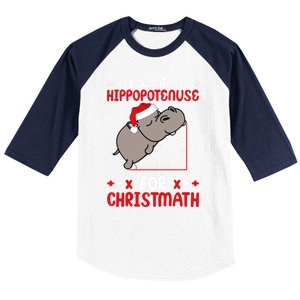 I Want A Hipopotenuse For Christmath Funny Hippo Xmas Great Gift Baseball Sleeve Shirt