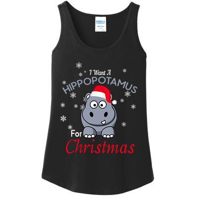 I Want A Hippopotamus For Christmas Hippo Xmas Ladies Essential Tank