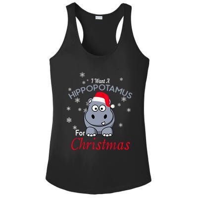 I Want A Hippopotamus For Christmas Hippo Xmas Ladies PosiCharge Competitor Racerback Tank