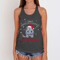 I Want A Hippopotamus For Christmas Hippo Xmas Women's Knotted Racerback Tank