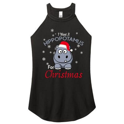 I Want A Hippopotamus For Christmas Hippo Xmas Women's Perfect Tri Rocker Tank