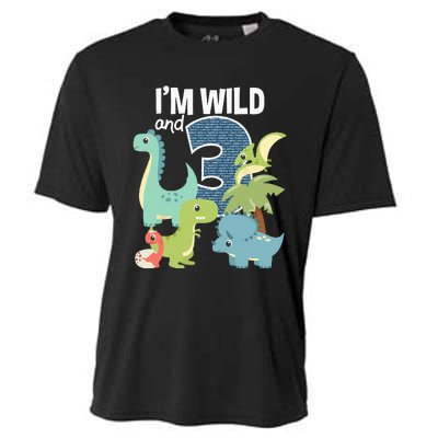 Im Wild And 3 Dinosaurs Theme Birthday Dinosaur Party Cooling Performance Crew T-Shirt