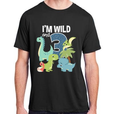 Im Wild And 3 Dinosaurs Theme Birthday Dinosaur Party Adult ChromaSoft Performance T-Shirt