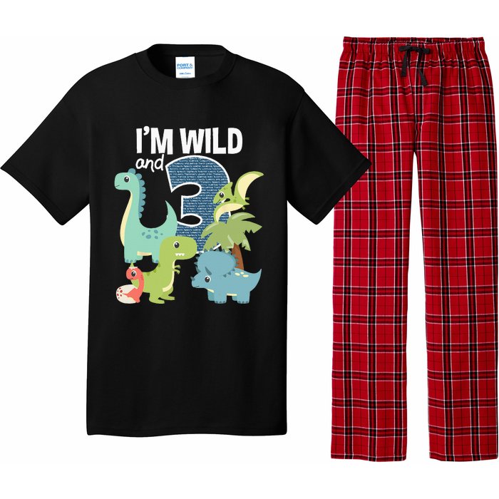 Im Wild And 3 Dinosaurs Theme Birthday Dinosaur Party Pajama Set