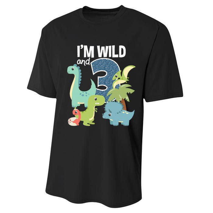 Im Wild And 3 Dinosaurs Theme Birthday Dinosaur Party Performance Sprint T-Shirt