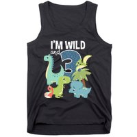 Im Wild And 3 Dinosaurs Theme Birthday Dinosaur Party Tank Top