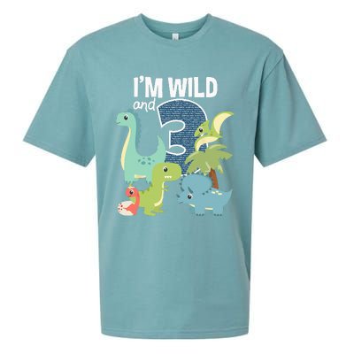 Im Wild And 3 Dinosaurs Theme Birthday Dinosaur Party Sueded Cloud Jersey T-Shirt